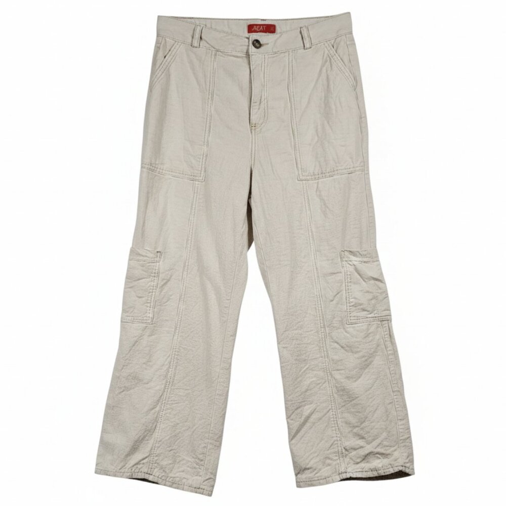 Stop Jeans Mi Horma Perfecta Cream High Waist Wide Leg Cargo Pants 12 Streetwear